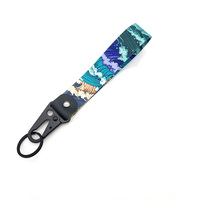 Porte-clés de voiture en textile avec boucle, cordon de suspension et décoration surf Kanagawa pour moto