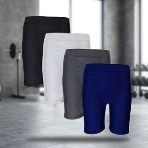 Shorts de sport pour homme OUZE, couleur unie, été, tissu polyester/coton, séchage rapide, respirant, écologique, taille élastique, style décontracté - Product Image 1