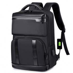 Sac à dos pour ordinateur portable de grande capacité 15,6 pouces, imperméable, en PU, design extensible, logo personnalisé, port USB, voyage d'affaires, vente chaude - Product Image 1