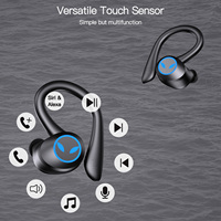 Q25 PRO Earphone Nirkabel Model Earhook Suara HiFi Headphone Bisnis & Olahraga Layar LED Tahan Air TWS Earbuds untuk Lari & Gym