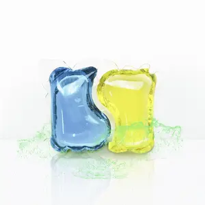 15-25g de savon en poudre, détergent pour chaussures, dosettes à linge jaunes et bleues solubles dans l'eau