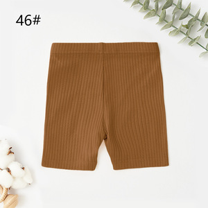 Shorts de vélo côtelés unis extensibles en coton biologique pour bébés et enfants, leggings courts en gros - Product Image 4