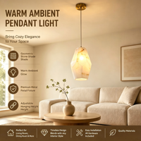 Luminaire suspendu cylindrique élégant en résine 110-220V, avec plaque de plafond en fer doré durable, pour la décoration intérieure