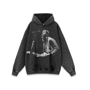 Nuova Felpa con Cappuccio Autunnale Stile <span class=keywords><strong>Hip</strong></span>-hop Lavata, Design Vintage con Stampa di Band <span class=keywords><strong>Rap</strong></span>/Rock, Felpa a Maniche Lunghe da Uomo - Product Image 5