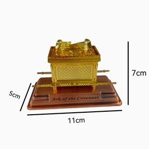 Artesanía Religiosa, Adornos Coleccionables, Cristianismo, Arca <span class=keywords><strong>de</strong></span> la Alianza, Juego <span class=keywords><strong>de</strong></span> Figuras Decorativas Judías Bañadas en Oro - Product Image 4