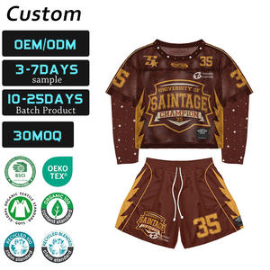 Diseño de camiseta de fútbol personalizada con logo bordado, estilo urbano, camisetas holgadas de verano, de poliéster de secado rápido y transpirable, camiseta deportiva. - Product Image 1