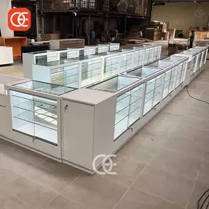 Display Clothes Mall Shop Booth Glass Tobacco Display Cases Led Light Smoke Shop Case