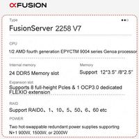2258 V7 Infrastructure Server Hyperconverged AMD ero2 * 9554 2*64GB XC470C-M 2*480G SSD 2 * 10GE 2U 2-rak Server soket