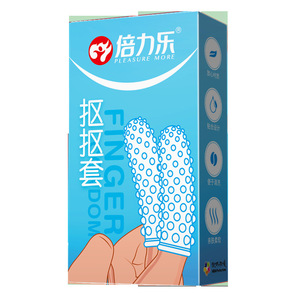 Doigtier de préliminaires et de flirt Beilele avec picots en relief, préservatif masculin ultra-fin. - Product Image 2
