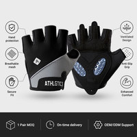 Gants professionnels en gel de silicone antichoc, respirants, demi-doigts, pour l'entraînement en salle de sport et le cyclisme
