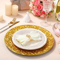 Assiettes de présentation personnalisées vertes en plastique pour mariages, Noël, banquets et événements – Sous-assiettes florales vintage