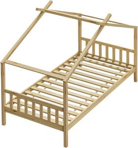 เตียงเด็กทรงบ้านไม้ Montessori ขนาด 190*90 ซม. โครงเตียงเตี้ย - Product Image 1