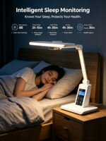 Lámpara de Escritorio Inteligente con IA para el Cuidado de la Salud, con Monitor de Sueño por Radar de 60 GHz, Llamada SOS 4G, Software Personalizado, Asistente de Voz con IA y Funciones para el Cuidado de Personas Mayores
