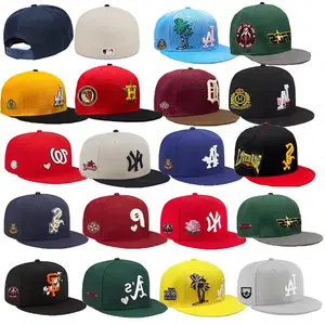 사용자 정의 로고 빈티지 스포츠 야구 모자 Gorras De Bisbol 핏 모자 스냅 백 모자 미국 팀 남성용 새로운 오리지널 플랫 캡