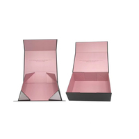 Boîte Cadeau de Luxe Pliable Nova Supplier Rose et Noire à Fermeture Magnétique, Boîte d'Emballage en Carton Papier Brillant et Mat