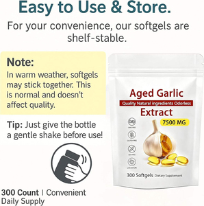 Cápsulas Blandas de Extracto de Ajo Envejecido 7500mg, Suplemento Herbal para el Bienestar del Corazón y el Sistema Inmunitario, Apoyo Natural Dietético, OEM ODM a Granel - Product Image 2