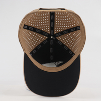 Casquette de baseball en polyester perforée au laser, imperméable, BSCI, vente en gros, personnalisable, unisexe, pour le sport en plein air, broderie de haute qualité