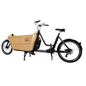 Long John Bike 250w vélo cargo électrique avec boîte en bambou vélo cargo à deux roues avec housse de pluie pour le cyclisme urbain entrepôt européen - Product Image 4
