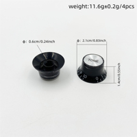 Guitar Accessories 4Pcs Set LP SG Electric Guitar Aluminum Top Speed Knobs 2T2V Volume Tone Potentiometer Control Knobs