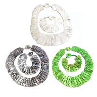 Collier ras du cou superposé en perles d'écailles de nacre grises faites à la main, avec disques de coquillages naturels, bijoux de mode bohème, vente en gros