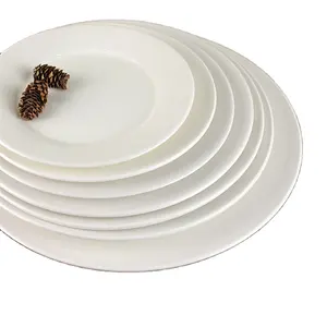 Hot sale Customized Cheap bulk White Porcelain Shallow dinner plates/Ceramic salad plate