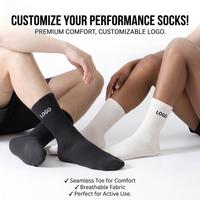 Chaussettes de sport athlétiques personnalisées avec logo, unisexe, en coton peigné côtelé, à compression, sans couture, avec coussinets pour les orteils, pour la course et la gym, OEM/ODM