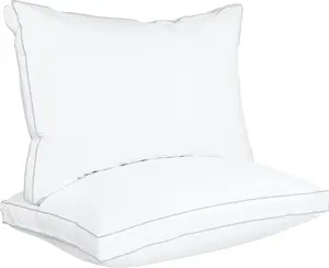 Tela de poliéster/algodón personalizada, almohada de cama de alta calidad barata, proveedores de China, 5 estrellas, Hotel, ECHO, blanco