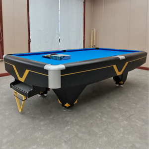 Table de <span class=keywords><strong>billard</strong></span> professionnelle en bois massif 8/9 pieds avec poches en cuir véritable, système de retour de billes, personnalisable - Product Image 3