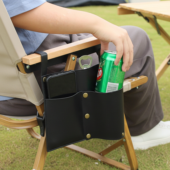 Embossed Pu Leather Camping Drinks Beer