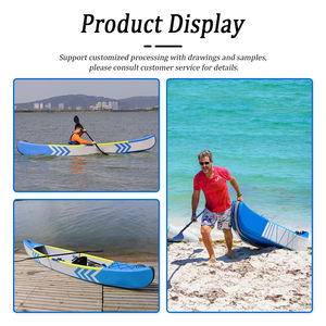 Vente en gros Kayak pliable <span class=keywords><strong>Petit</strong></span> ponton gonflable en hypalon à fond dur Pêche à la dérive Bateau à rames Canoë - Product Image 4