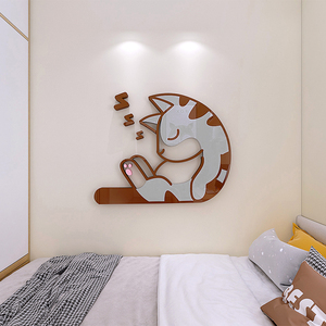 Adesivo Murale 3D in Acrilico a Forma di Gatto, Autoadesivo, Impermeabile, Ecologico, con Verniciatura UV, Taglio Personalizzato, Dimensioni e Colori Personalizzabili, 1,6mm - Product Image 5