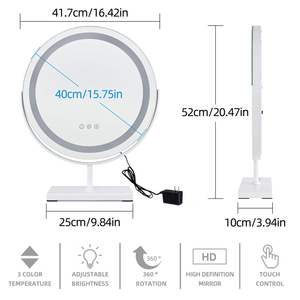Tocador de maquillaje profesional Coiffeuse Avec Miroir para niña, espejo iluminado, espejo cosmético rodante Led - Product Image 6