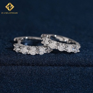 Pendientes de Lujo con Diamantes Cultivados en Laboratorio, Corte Princesa Cuadrado y Redondo, Plata 925 con Cierre de Rosca - Product Image 6