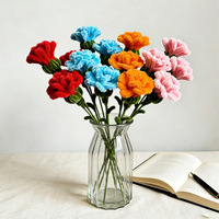 Fleur artificielle décorative en forme de tige torsadée, fait main, motif œillet, pour la Fête des Mères et la Fête des Enseignants