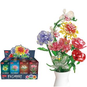 12 cajas creativas Kawaii taza <span class=keywords><strong>de</strong></span> té <span class=keywords><strong>de</strong></span> plástico bloque <span class=keywords><strong>de</strong></span> construcción ramo <span class=keywords><strong>de</strong></span> flores DIY Rosa <span class=keywords><strong>ladrillos</strong></span> DIY <span class=keywords><strong>ladrillos</strong></span> diseño decoración escritorio montaje Juguetes - Product Image 1