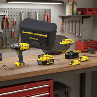 STANLEY UTP0044 ACC0147 Kunci Impack Tanpa Kabel 1/2" dengan Baterai Lithium 4.0 Ah V20 Kelas DIY Tegangan Terukur 220V Italia