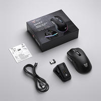 Souris de jeu sans fil ONIKUMA DM07 à trois modes, PAW3311 RGB 1000Hz, rechargeable, souris Esports, CE FCC RoHS