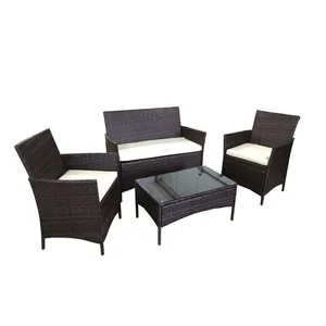 KD 4 pcs PE rotin jardin canapé ensemble restaurant extérieur classique pas cher rotin meubles