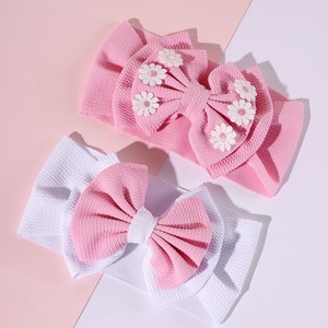 Fascia per capelli a doppio fiocco per bambini, stile commercio estero, protegge la fontanelle, fiocco grande, fiore a margherita, fascia per matrimonio - Product Image 4
