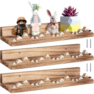 202405 3 étagères flottantes de <span class=keywords><strong>montagne</strong></span> de neige <span class=keywords><strong>livre</strong></span> de pépinière en bois mural rustique en bois pour chambre d'enfants - Product Image 1