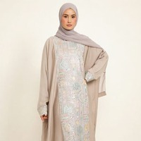 Ensemble Abaya Mosaïque pour Femmes, Hijab Inclus, Vêtements Modestes, Vêtements Musulmans Islamiques