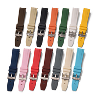 Correa de Reloj Inteligente MZDTIMK de 20mm/21mm/22mm, Roja, con Extremos Curvos, Transpirable, de Goma, con Hebilla, Impermeable, de Silicona Líquida TPU, a la Moda