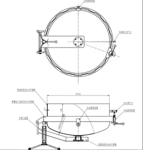 Diamètre 1.5m * longueur 4m cylindre horizontal stérilisateur cornue