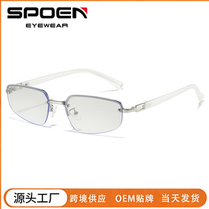 Gafas de Sol Rectangulares de Media Montura, Protección UV400, Unisex, Estilo Moderno para Adultos - Product Image 2