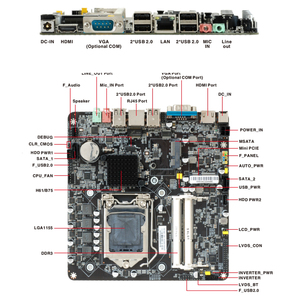 ESONIC <span class=keywords><strong>H61</strong></span> Bo mạch chủ 2/3th thế hệ i3/5/7 Bộ vi xử lý 2 * DDR3 LGA <span class=keywords><strong>1155</strong></span> <span class=keywords><strong>Mini</strong></span> <span class=keywords><strong>ITX</strong></span> AIO <span class=keywords><strong>Mainboard</strong></span> - Product Image 4
