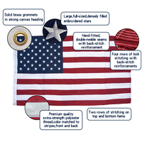 Drapeau américain 3x5 pieds, drapeau américain extérieur en nylon résistant avec étoiles brodées, bandes cousues et œillets en laiton