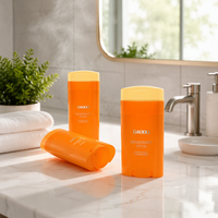 Tube de déodorant en plastique personnalisé de 15 ml, 30 ml, 50 ml, 75 ml, couleur orange, pour emballage de bâtonnets de déodorant