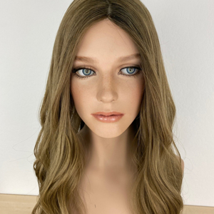 Parrucca ebrea superiore in seta Remy capelli umani europei biondo scuro con evidenziazione dimensionale parrucca piena con Base in seta legata a mano con trama chiusa - Product Image 1