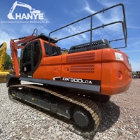 Excavatrice Doosan DX300LCA d'occasion de haute qualité, faible nombre d'heures de travail, état d'origine, pelle sur chenilles prête pour expédition maritime