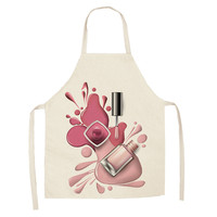 Vernis à ongles rouge à lèvres maquillage motif impression tabliers pour enfants et adultes tablier en lin cuisine cuisson peinture porter 17 couleurs